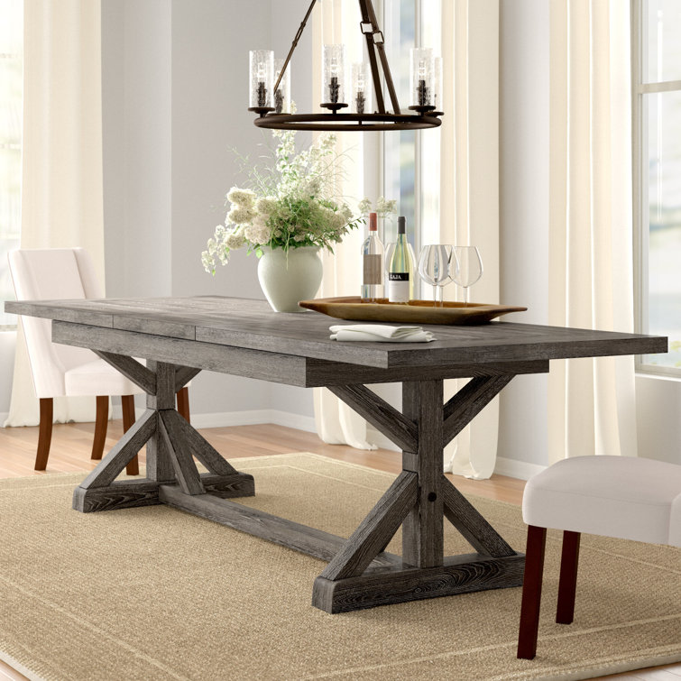 Three posts extendable dining table discount